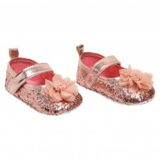 B2268-RO: Rose Gold Glitter Shoes (6-15 Months)